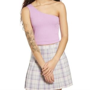 bp One-Shoulder Rib Tank Top cropped